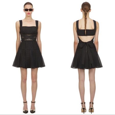 Self Portrait black lace mini dress