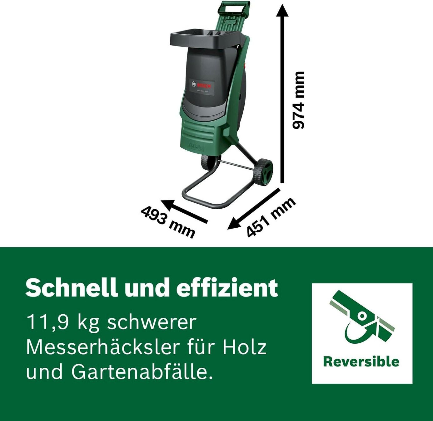 Trinciatrici: Bosch AXT Rapid 2000 Häcksler – Nuovo e nell'imballaggio originale da Bottighofen venduto da zaap 1