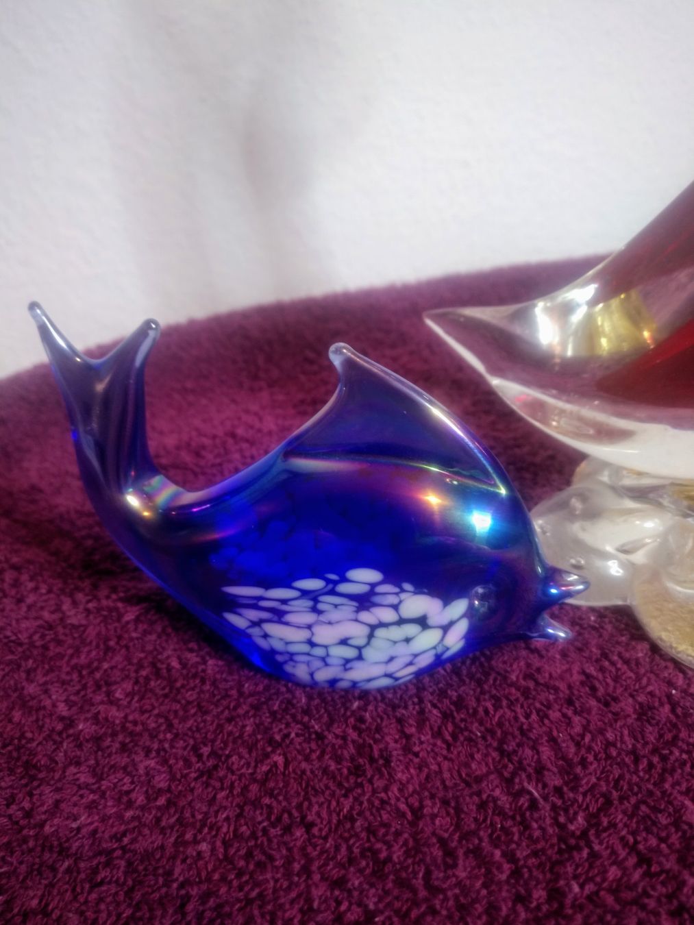 Murano Statuette: Glas Katze, Fisch und ein Murano Glasvogel – Usato da St.Gallen venduto da 55232 4