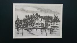 Schipfe Zürich. Antike Kunstkarte / Postkarte um 1900. Ungel