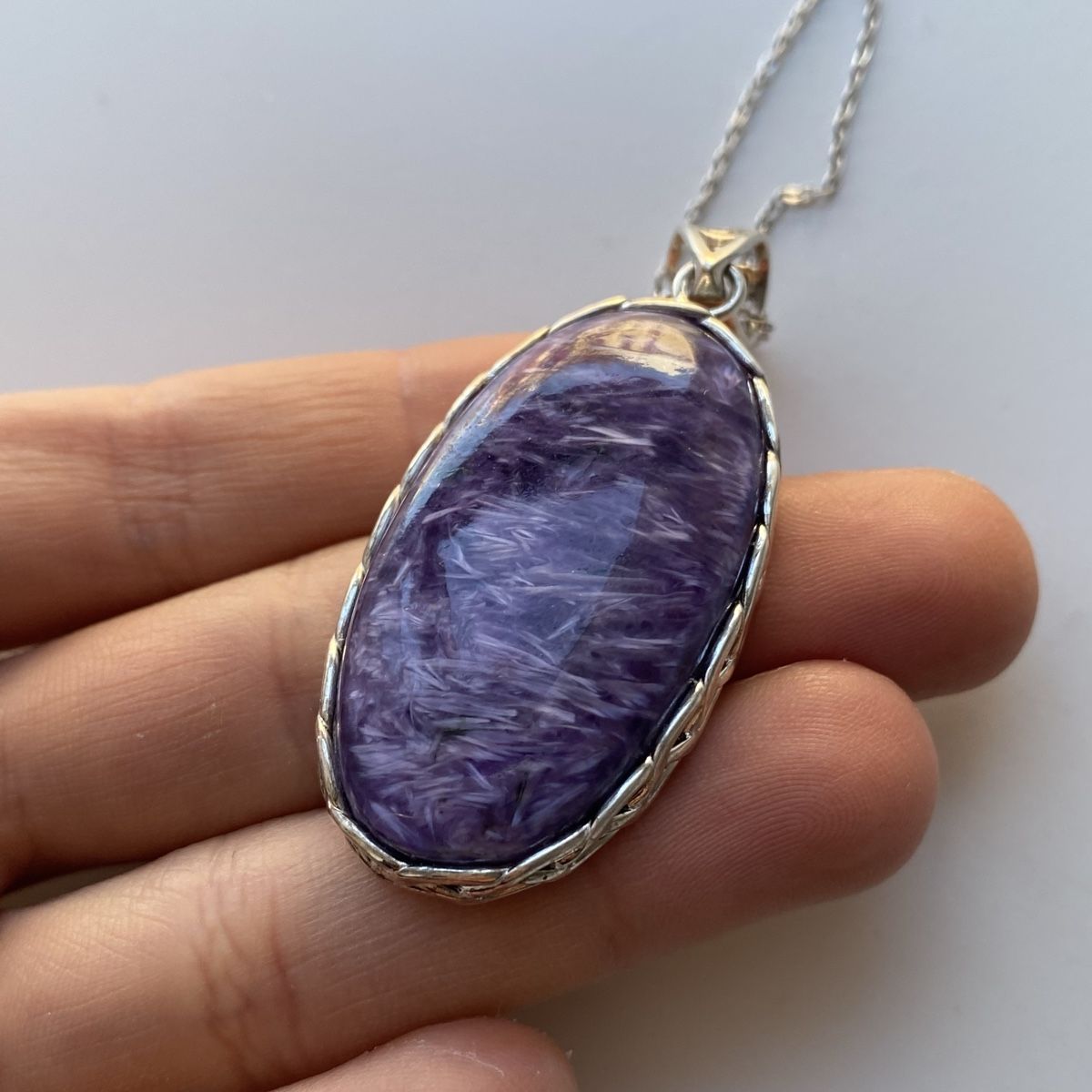 Catenine: Silber 925 Charoite Wunderschöne Massive Halskette – Nuovo (secondo la descrizione) da Givisiez venduto da dor_xb9k 1