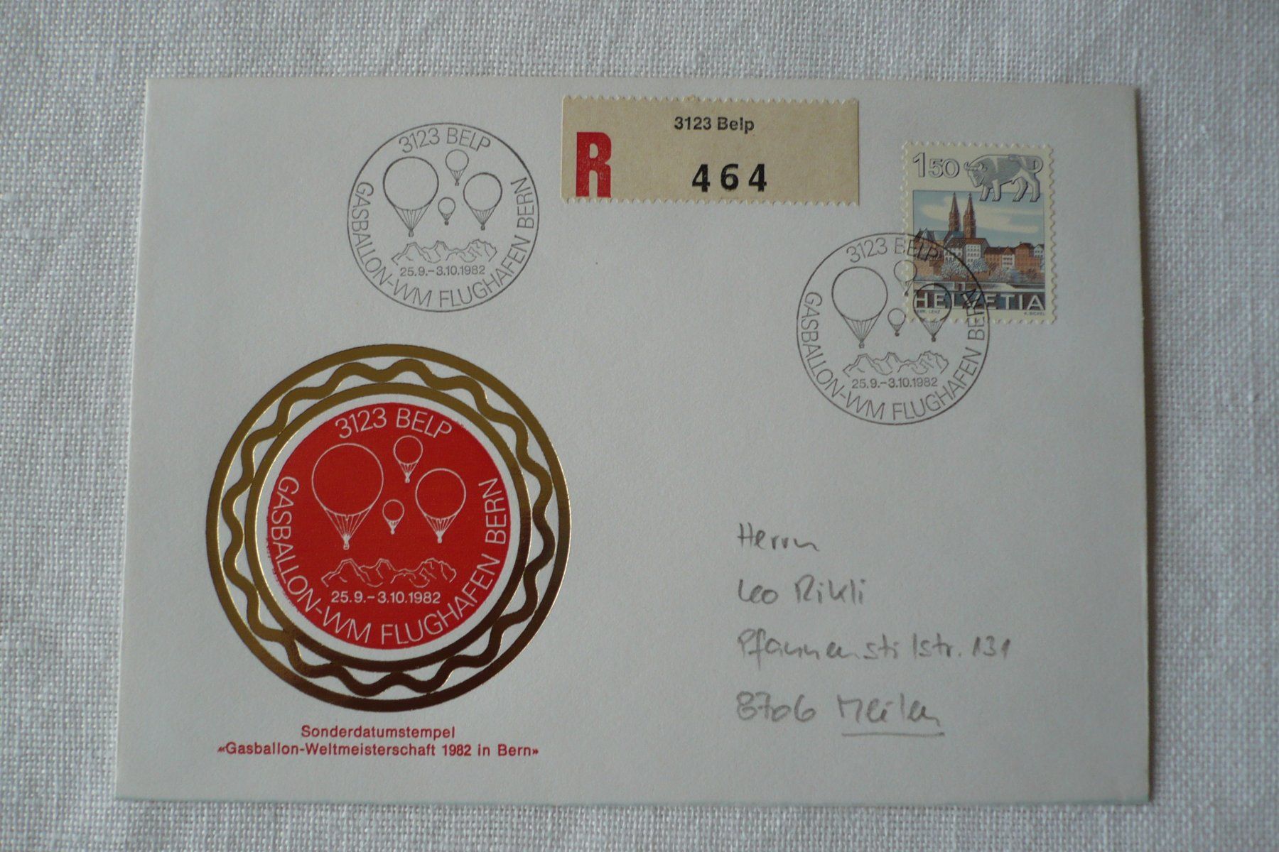 Tous les timbres: 1982 Gasballon-WM, Bern – D'occasion à Zürich par saltandpepper008