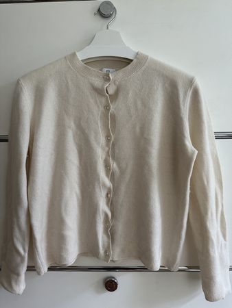 Feine Kaschmir-Strickjacke von La Redoute, Gr. M, Cremefarbe