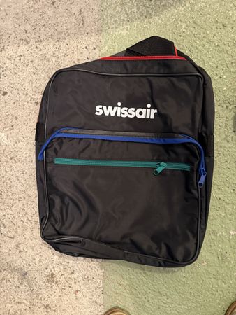 Swissair Vintage Travel Bag, Black, Great Condition!