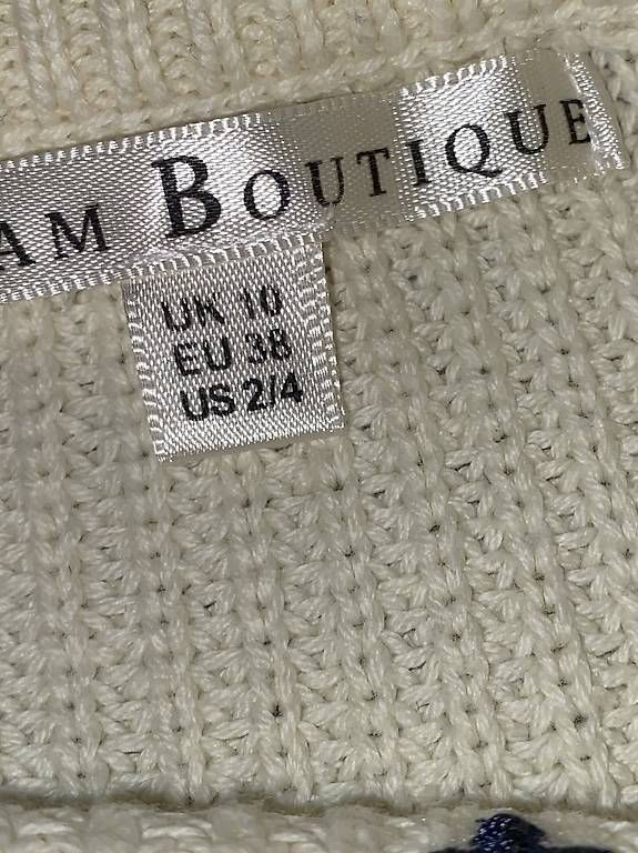 Maglioni & Felpe: Damen Strickpullover, creme mit Blumen, Grösse 38, Top! – Usato da Oberrohrdorf venduto da Desteny1 2