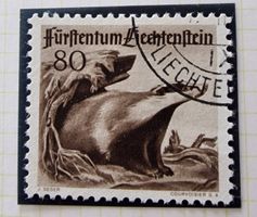 Briefmarke Fürstentum Liechtenstein 1850 Wert 80 Rappen