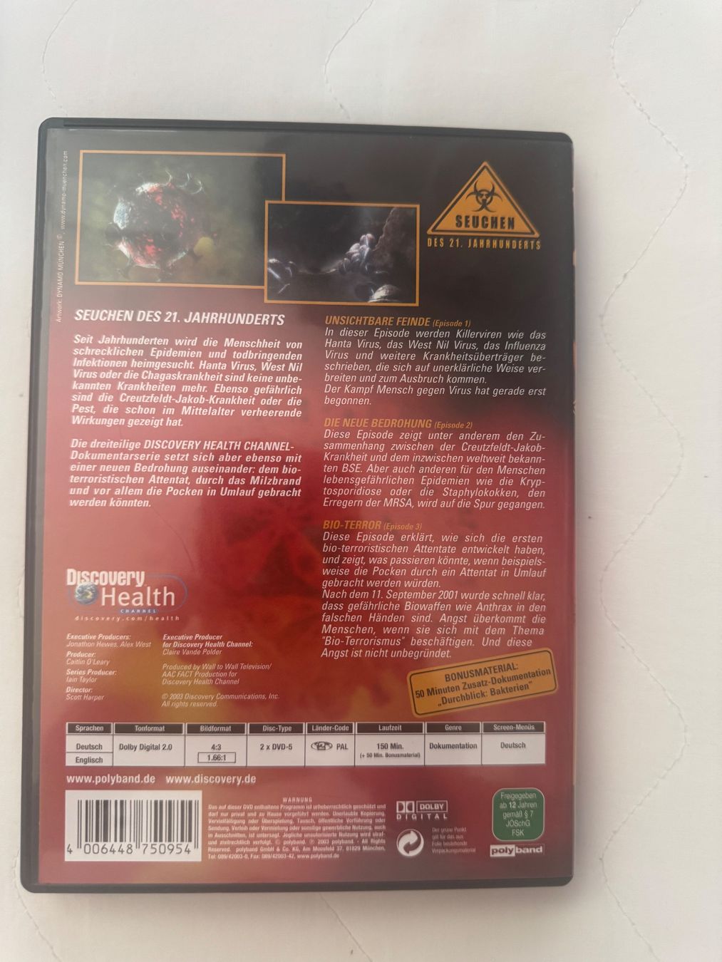 Tutti i DVDs: SEUCHEN DES 21.  JAHRHUNDERTS. (2DVDS). – Usato da Basel venduto da san_2qlq 1