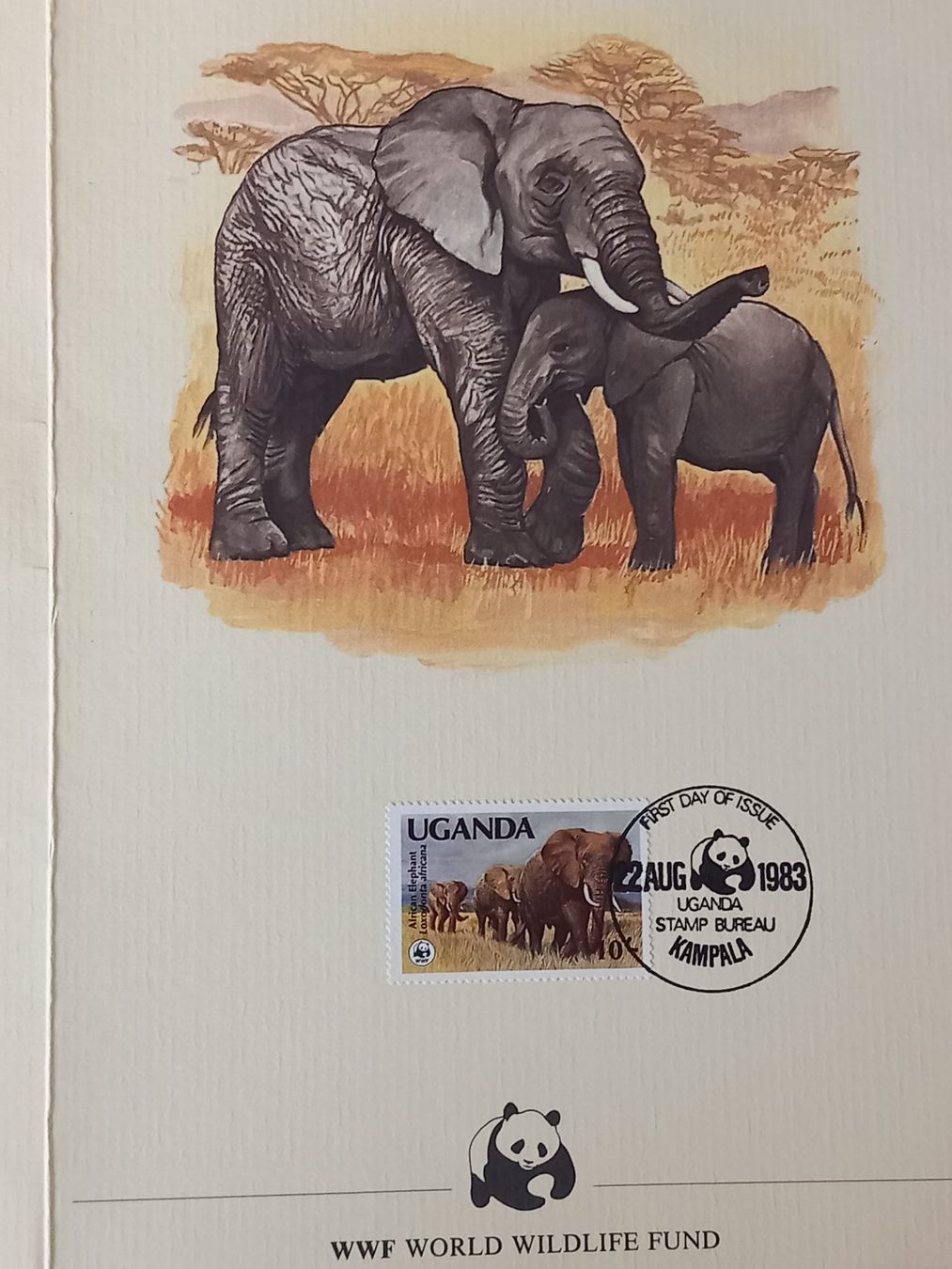Alle Briefmarken: Ersttagskarte Uganda WWF von 1983 – Neu und originalverpackt aus St.Gallen von wanderin6