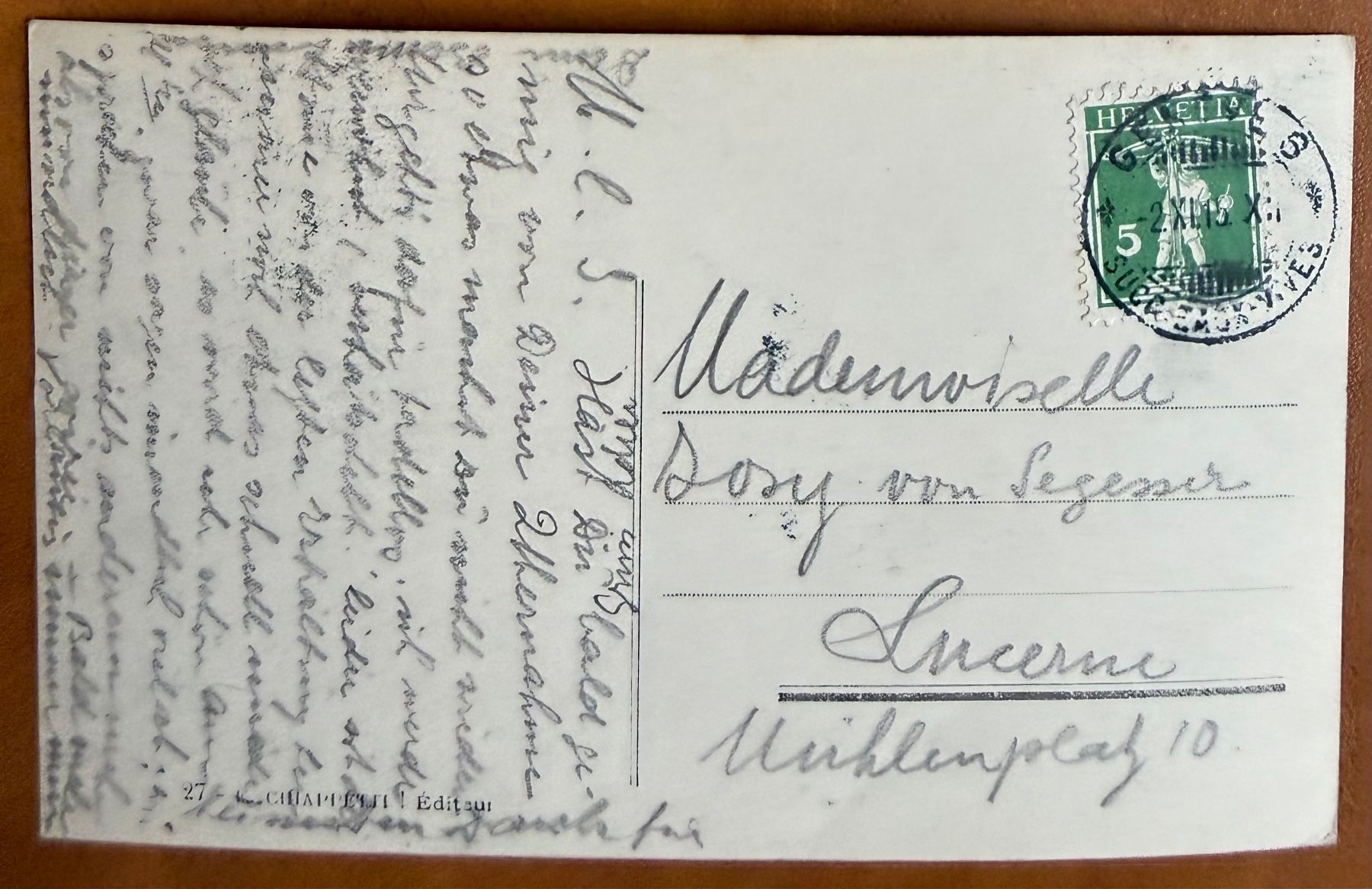 Ansichtskarten: Genève - Mouette & Barque 1915 – Gebraucht aus Lutry von Ediego 1