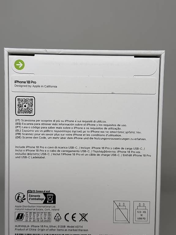 Apple Handys / Smartphones: iPhone 18 Pro 512 GB Silver NEU – Neu und originalverpackt aus Birsfelden von Angel7 2