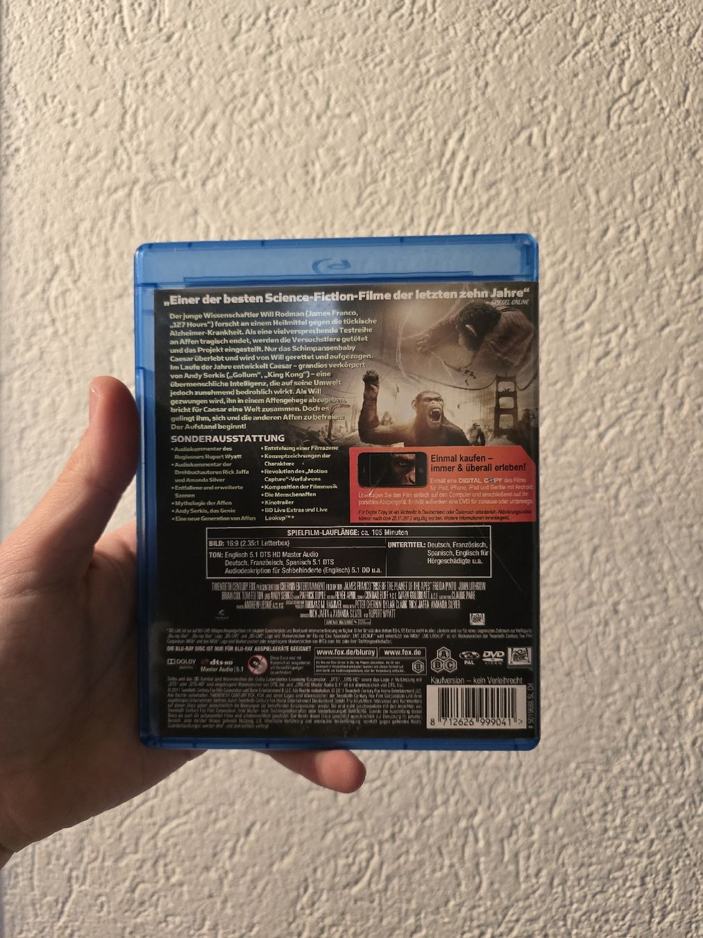 Tutti i DVDs: PLANET DER AFFEN: Prevolution | Blu-Ray DVD – Usato da Grandval venduto da Golumbus 1