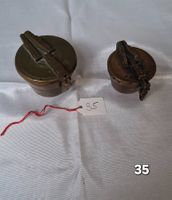 2 Stück Apothekergewichte Messing unvollständig