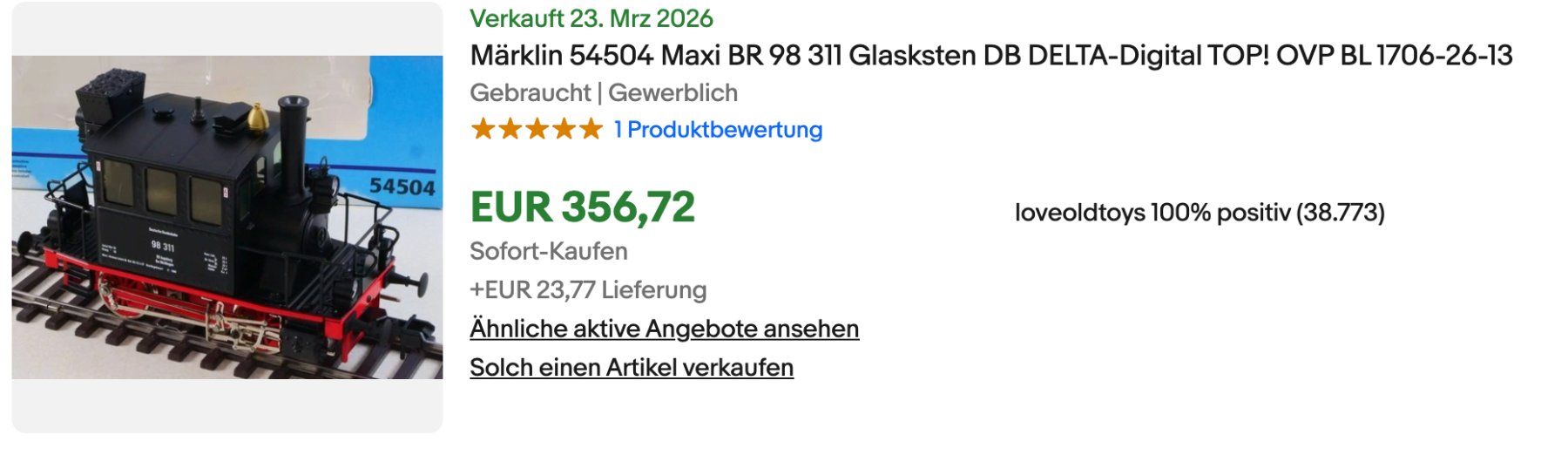 Märklin Modellini di ferrovie: Märklin Spur 1 Dampflok Glaskasten - Digital 54504 – Usato da Winterthur venduto da Monstera 9