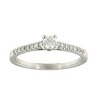 Elegant and timeless diamond ring in 18 kt white gold 53.5