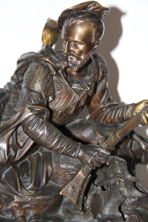 Sculture & Statue: Antique sculpture en bronze signe . – Usato da Praz (Vully) venduto da pikuluka1 2