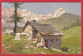ZERMATT, MASURE VERS LE MONT CERVIN MATTERHORN KÜNSTLERKARTE
