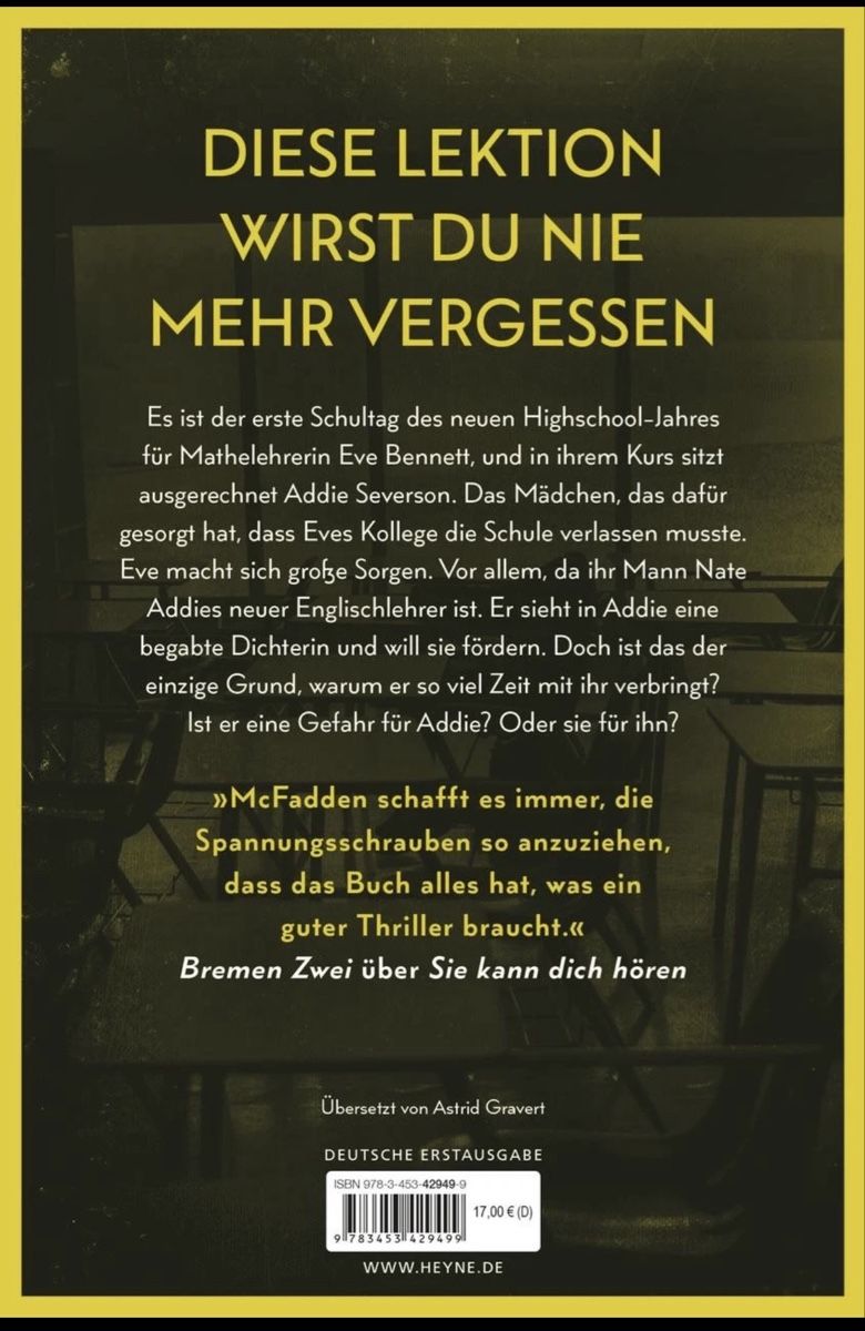Bücher: Buch Freida McFadden Der Lehrer – Gebraucht aus Oberglatt ZH von jul_nhy7 1