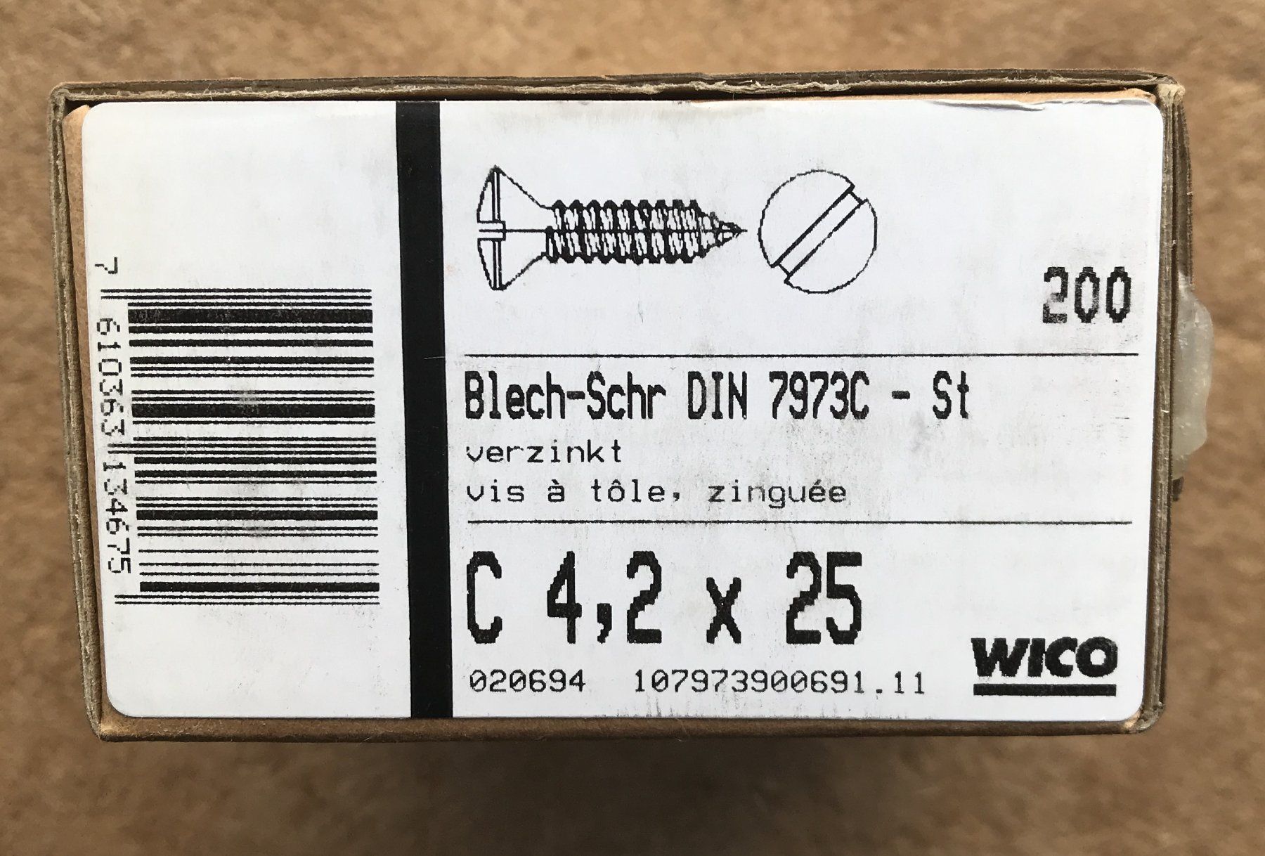 Tutti gli attrezzi: WICO SCHRAUBEN NEU UND ORIGINALVERPACKT – Nuovo e nell'imballaggio originale da Ostermundigen venduto da Heavenmaus75