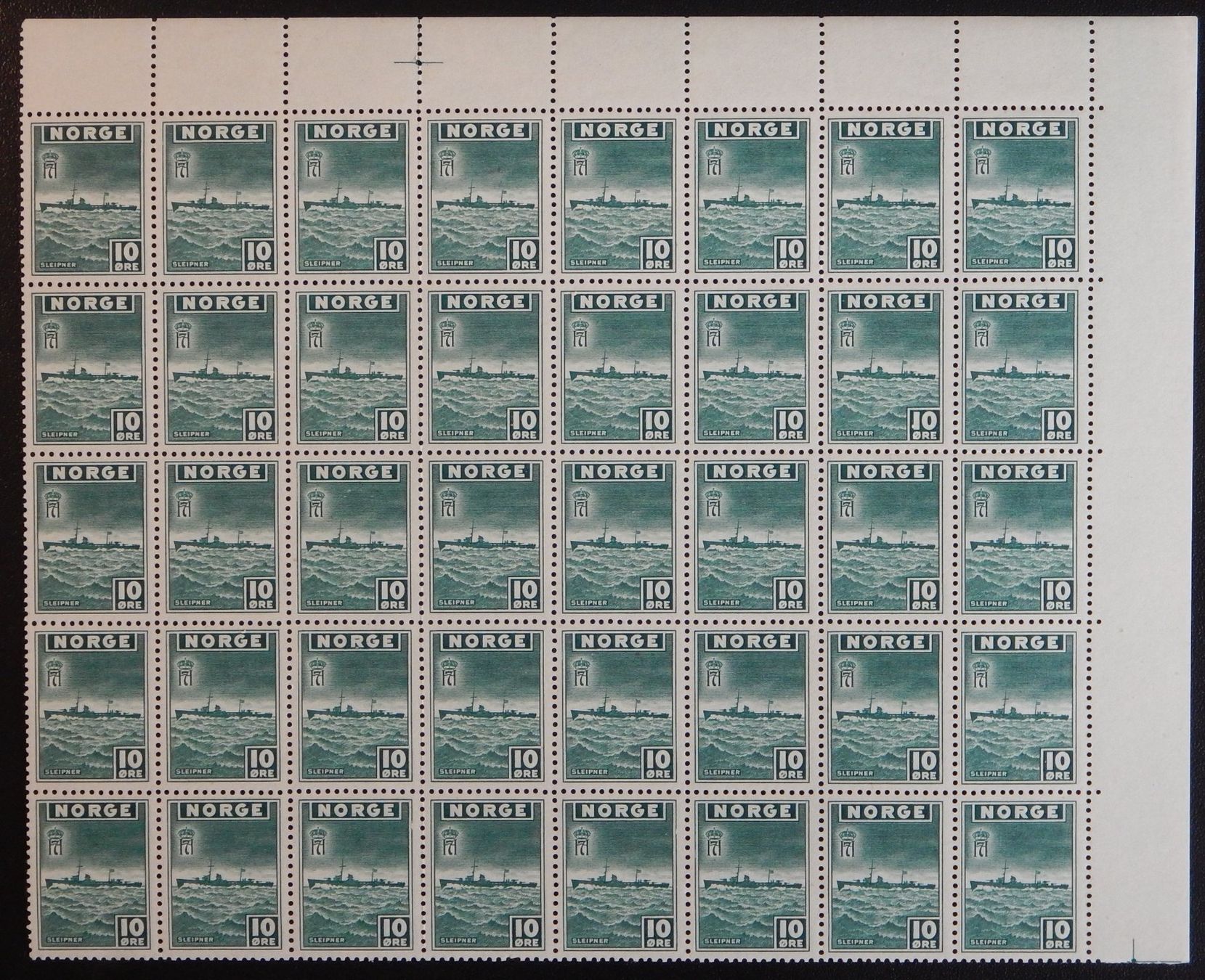 Tutti i francobolli: Norwegen Kat. 278 ** 1943 40 Block – Usato da Zürich venduto da Muehlekauf
