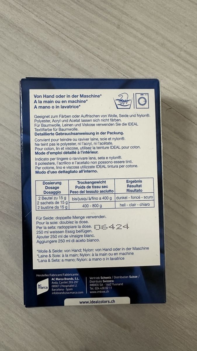Colori: IDEAL Textilfarbe für Wolle – Nuovo e nell'imballaggio originale da Amsoldingen venduto da Thor46 1