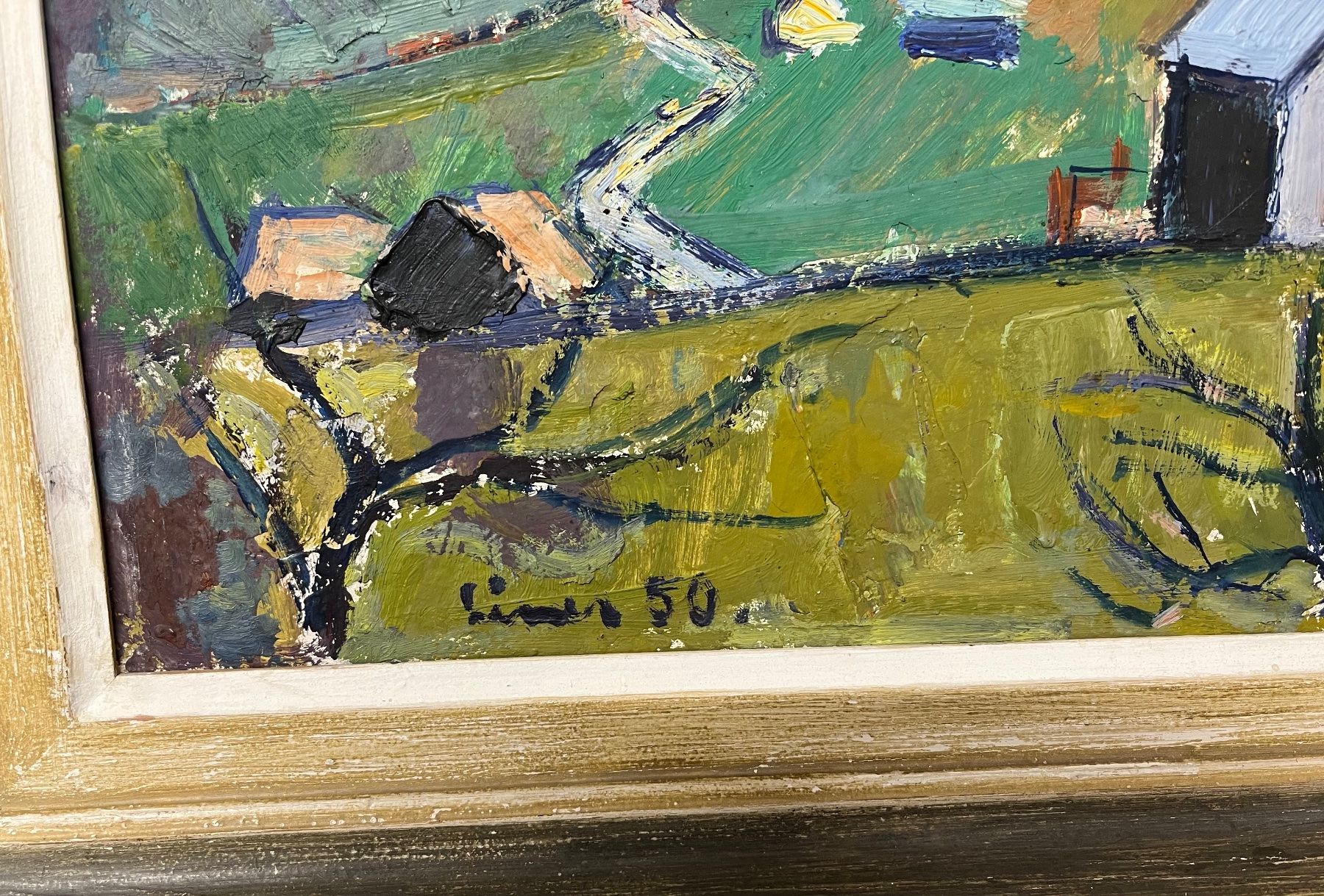 Gemälde: Original Ölgemälde Liner 1950 Landschaft Atelieraussicht – Gebraucht aus Weissbad von 7733110 1