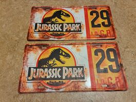 Jurassic Park Blechschilder 2 Stück gebraucht