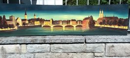 E.Kurti "Zürich bei Nacht" Oelgemälde