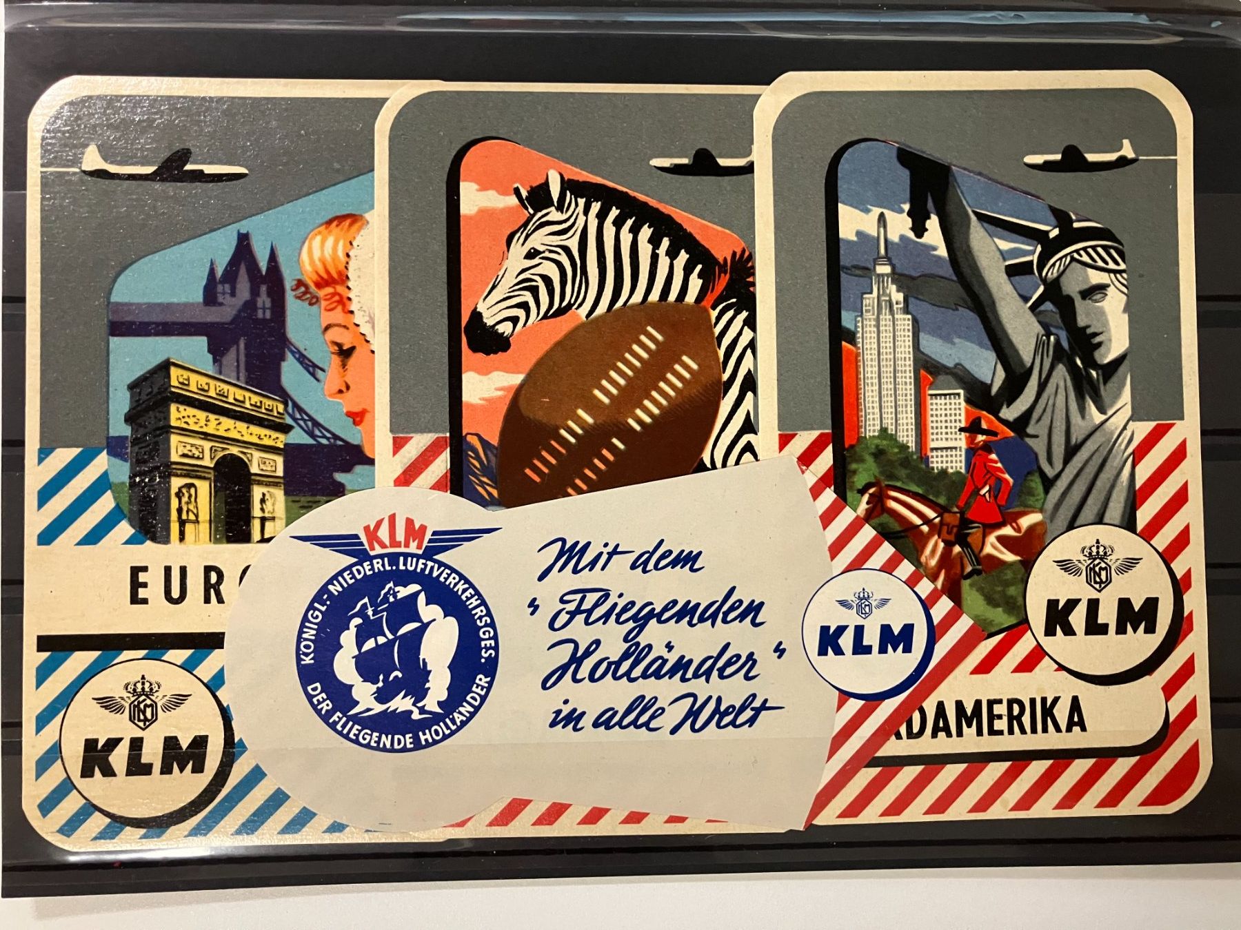 Tutti i francobolli: Flugpost, **, 4 vers. Vignetten KLM – Usato da Würenlos venduto da Eulenpostuhu