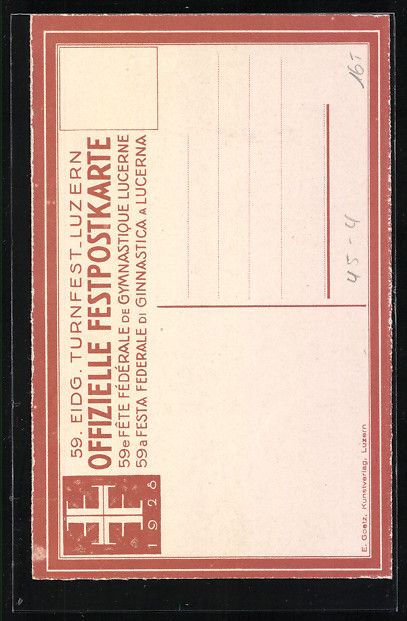 Cartes postales: Luzern, 59. Eidg. Turnfest 1928, Sieger  – D'occasion à Berlin par bartko-reher 1
