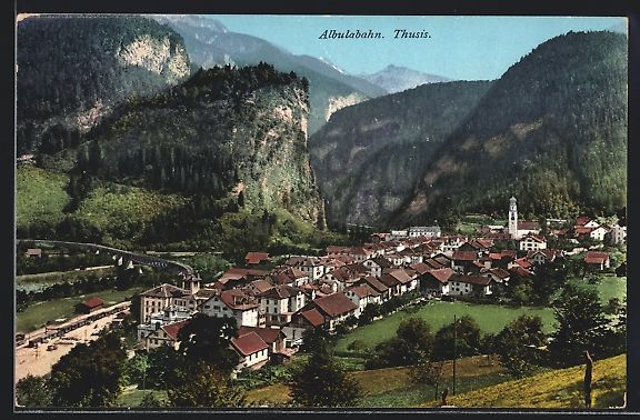 Cartoline postali: AK Thusis, Gesamtansicht – Usato da Berlin venduto da bartko-reher