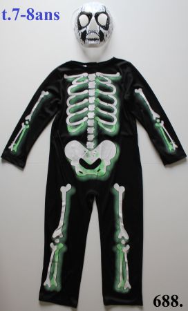 Costume squelette / Skelett t. 7 - 8 ans