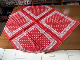 Tischdecke rot Paisley Muster 95x100cm
