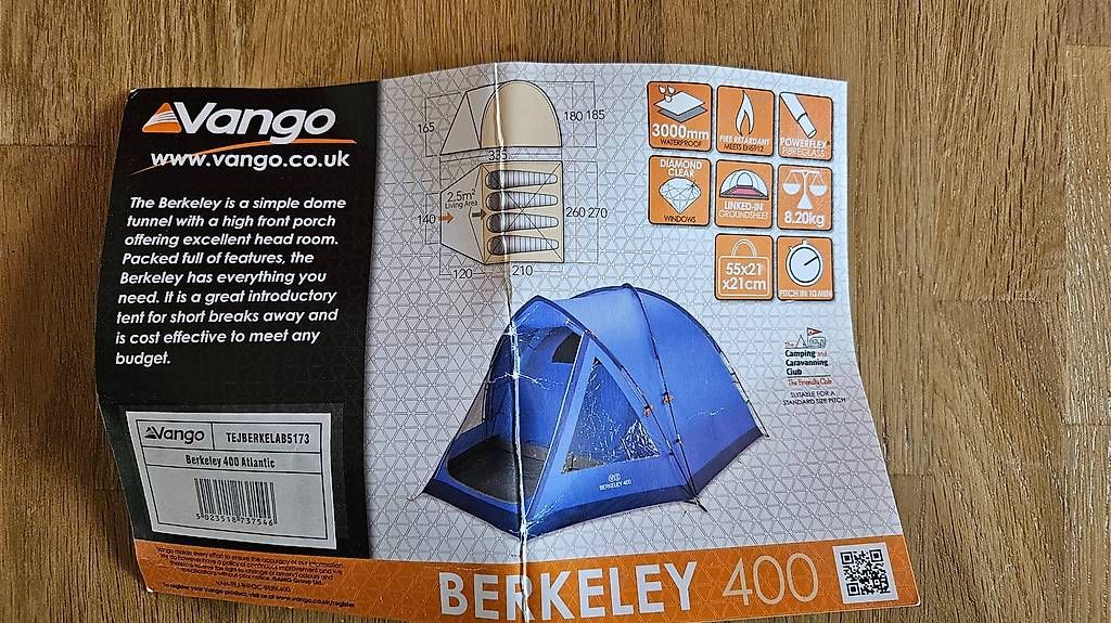 Zelte: Vango Berkeley 400 Zelt mit Packtasche neuwertig – Gebraucht aus Emmen von ewa_mn8t