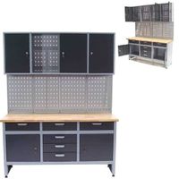 Werkbank mit 6 Schubladen V2 - 160x60x85cm + Werkzeugwand