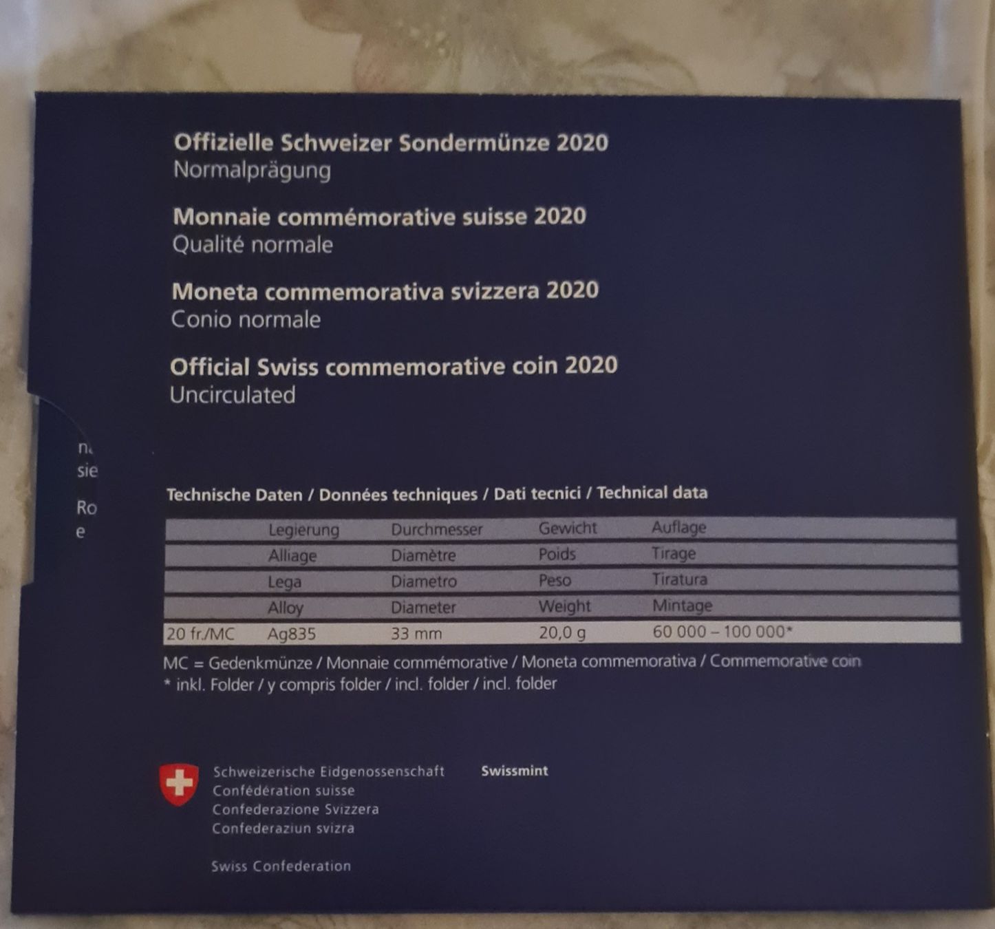 Tutti le monete: Monnaie commémorative Federer – Nuovo e nell'imballaggio originale da Estavayer-Le-Lac venduto da limo-nade 2