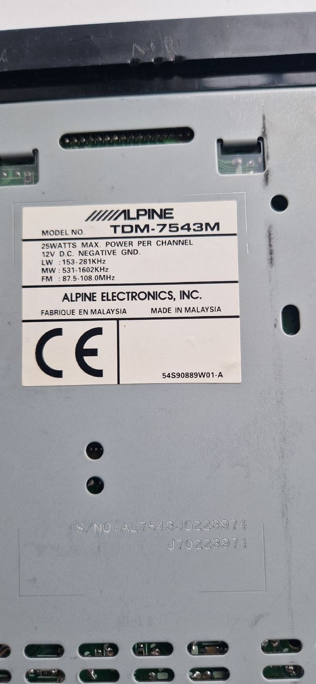 Alpine Lettore multimediale & Streamer: Autoradio cassette Alpine TDM-7543M – Usato da Courgenay venduto da mat_tb6v 2
