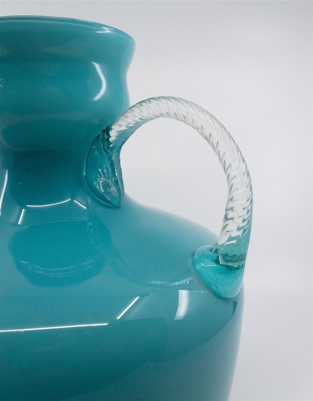 Caraffe: Blauer bauchiger Glaskrug – Usato da Zürich venduto da ZuercherBrockenhaus 9