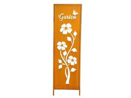 "Garten" Schild Metall mit Blumen ca. 97 x 31cm