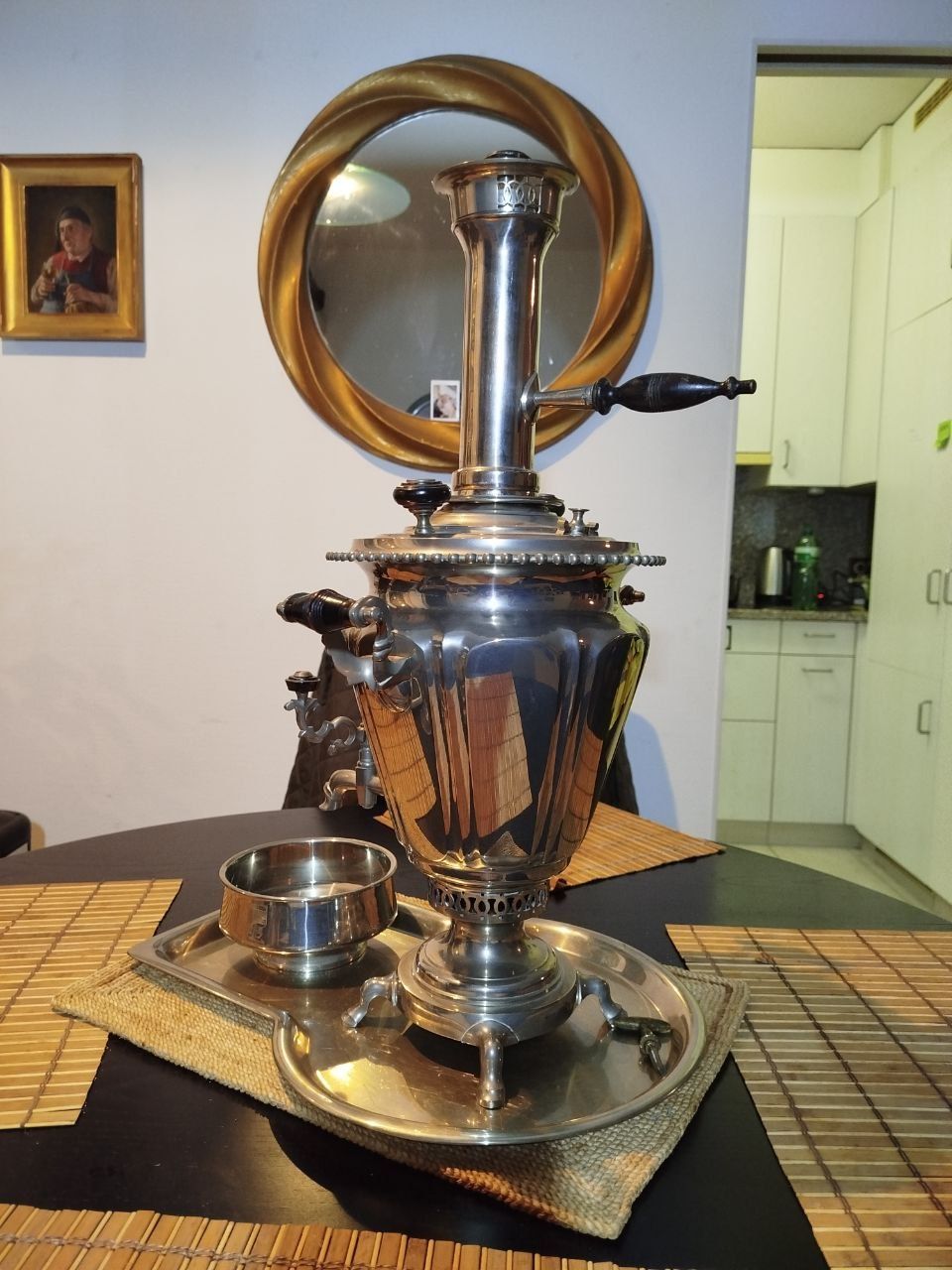Teiere: Samowar, antik, Russisch, vernickelte Messing, Teezubereiter – Nuovo (secondo la descrizione) da Rupperswil venduto da Viland_Dann 4