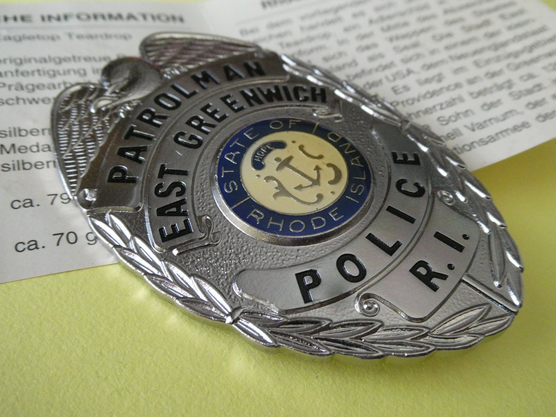 Medaglie: USA, Rhode Island Patrolman    Replika – Nuovo (secondo la descrizione) da Hinterforst venduto da Rohusri 2
