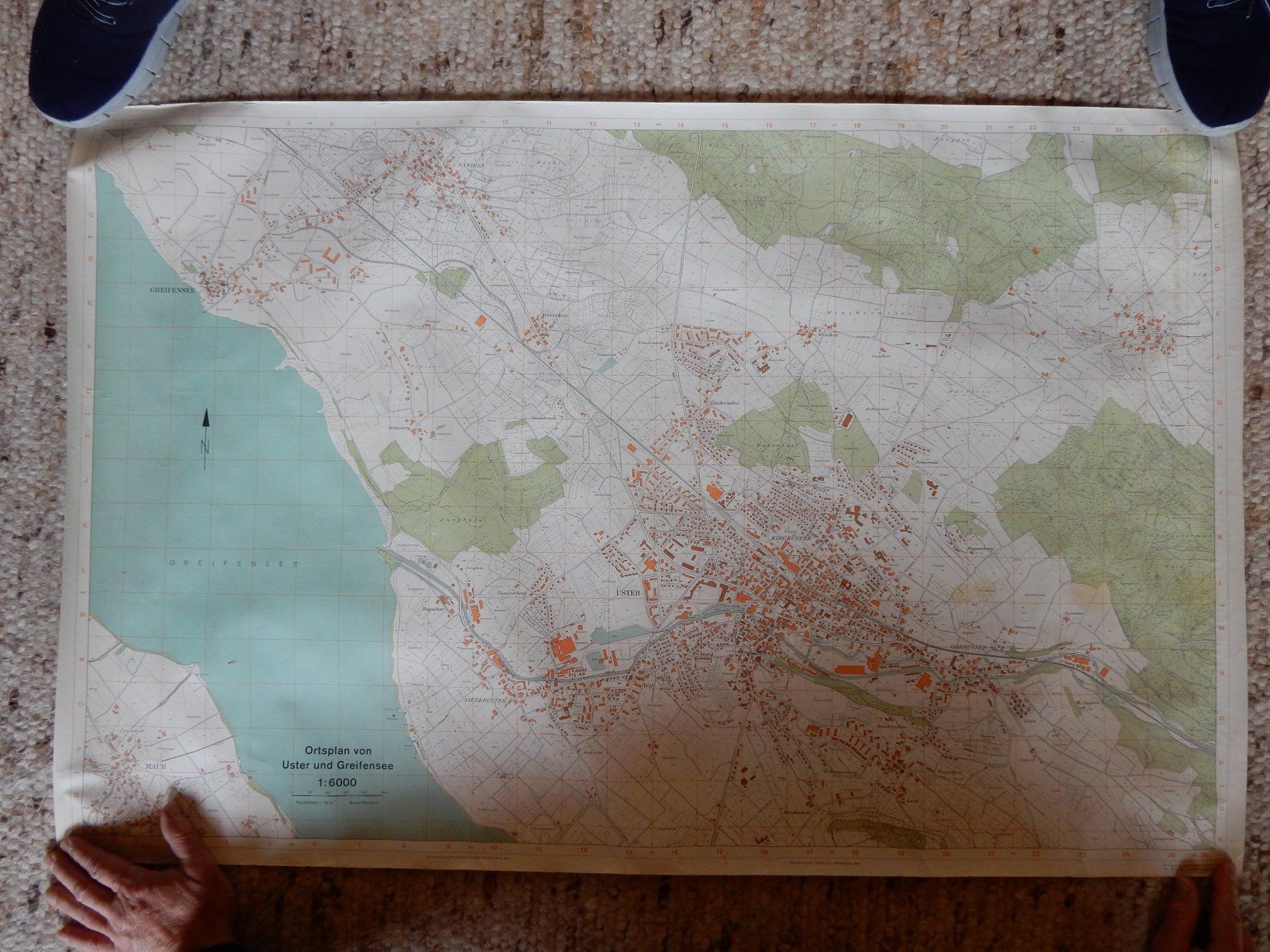 Cartine & Atlanti: antiker Originalplan Uster und Greifensee 1:6000 von 1967 – Usato da Jona venduto da simongarden 6