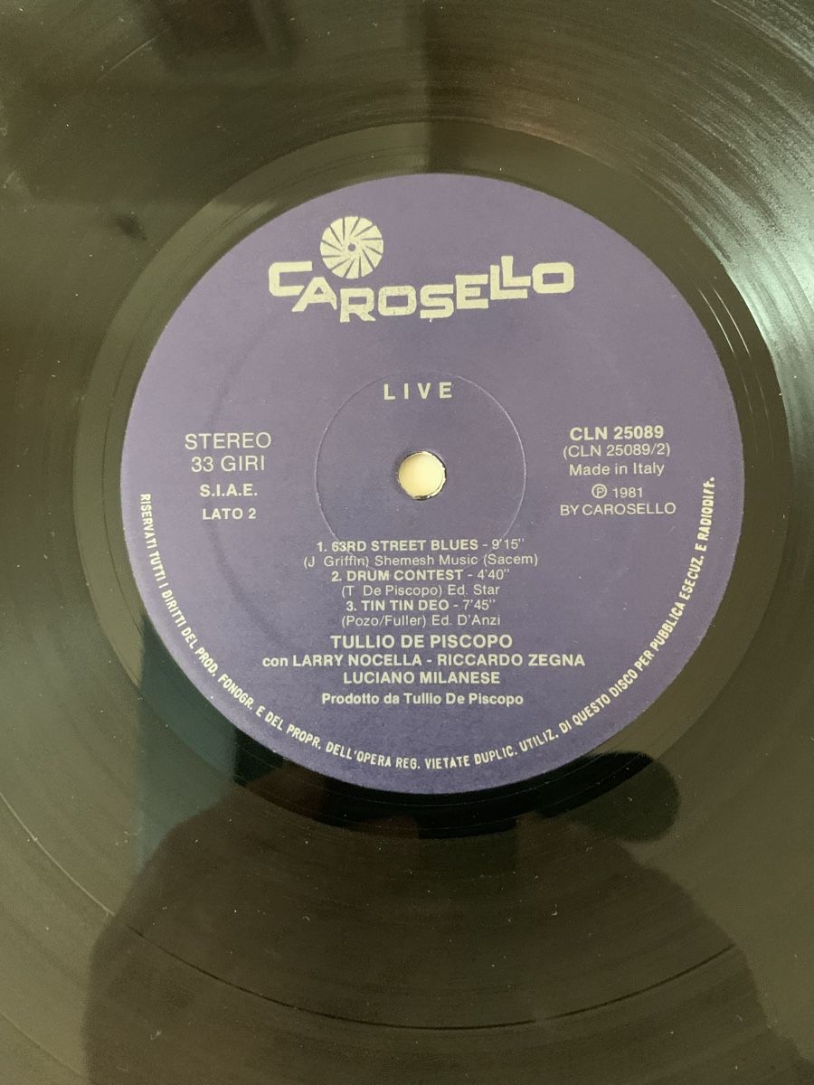Dischi in vinile: Tullio De Piscopo/Live( Larry Nocella) – Usato da lausanne venduto da Ccheche 2