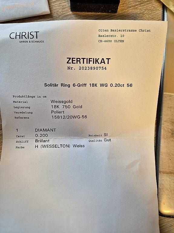 Christ Anelli: Verlobungsring Grösse 56 – Nuovo (secondo la descrizione) da Eptingen venduto da jea_v6tl