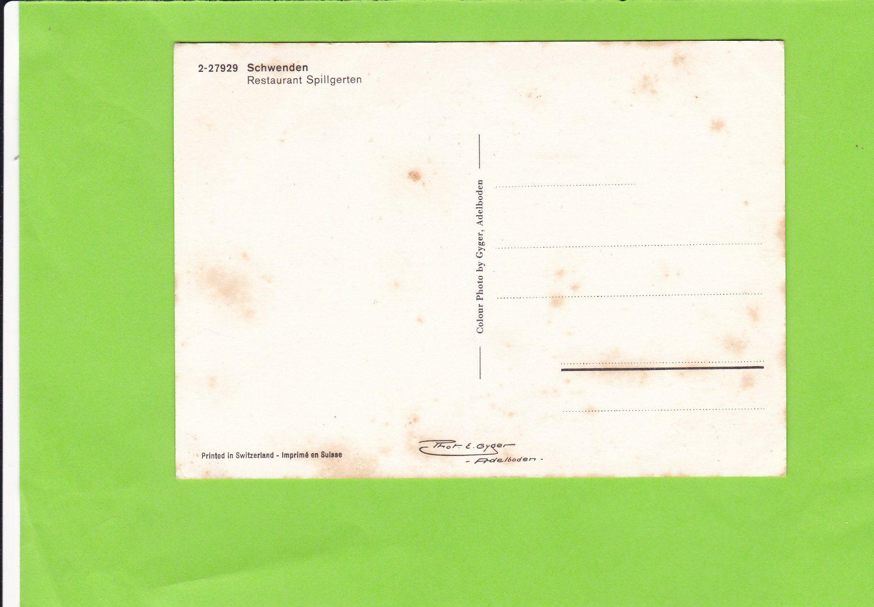 Cartoline postali: Schwenden, Restaurant Spillgerten – Usato da St. Peterzell venduto da neckertal 1