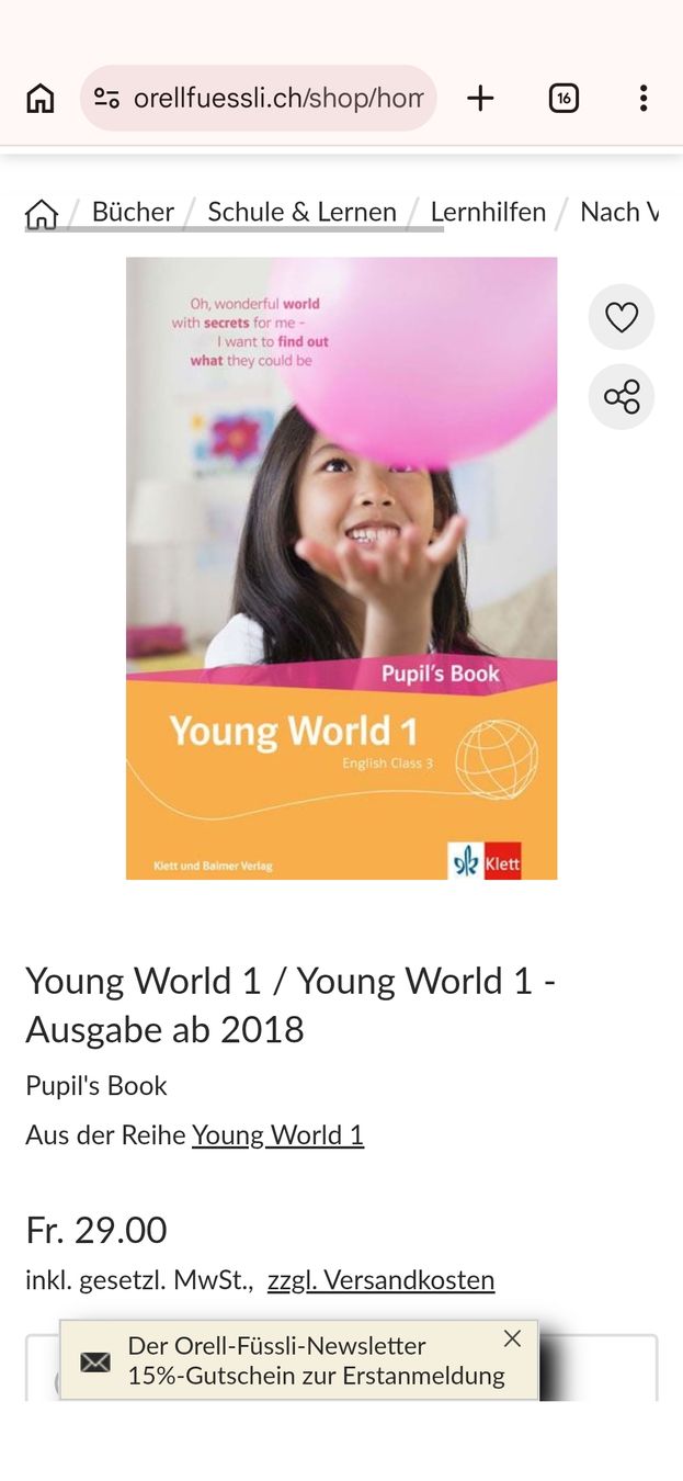 Libri: Young World 1, Englisch lernen Paket – Nuovo (secondo la descrizione) da Dettighofen Lengw. venduto da mai_75wt 2