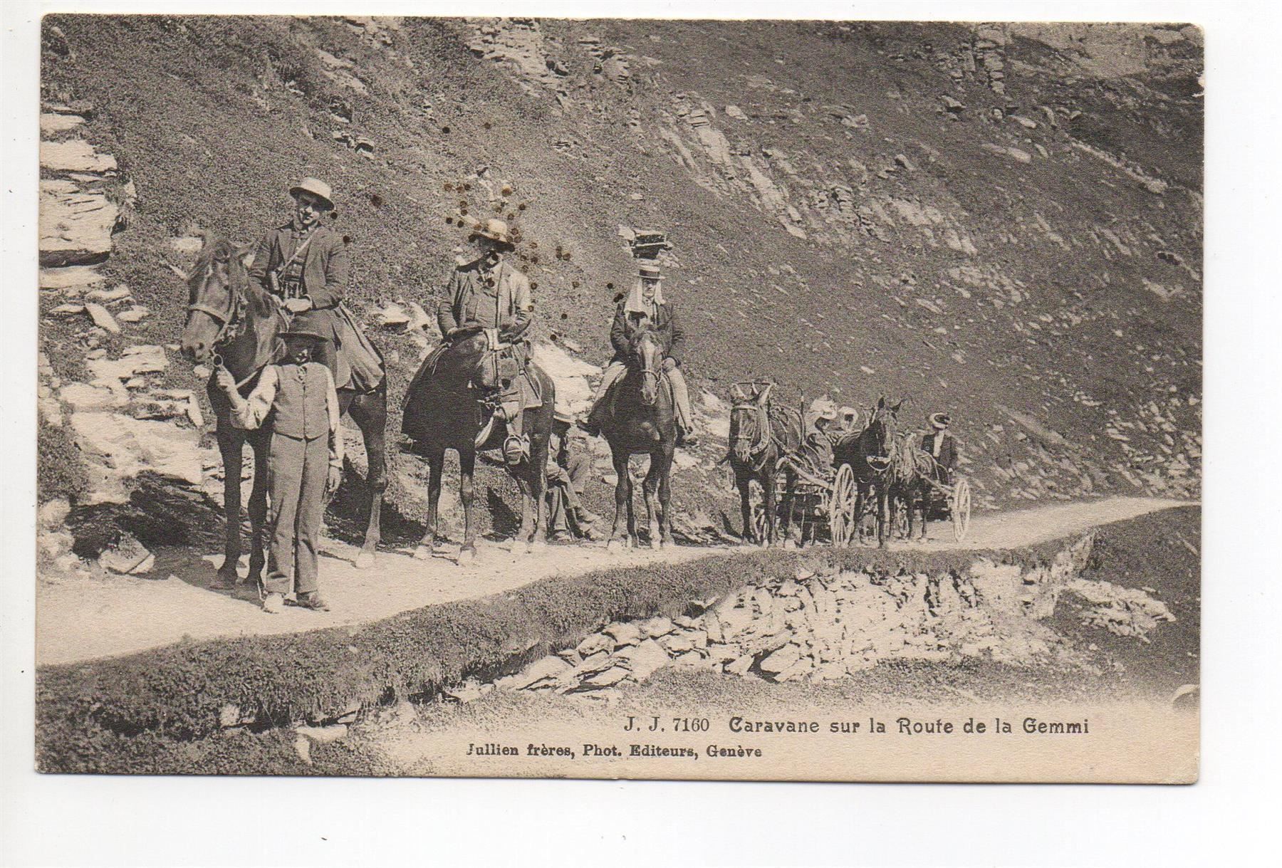 Cartoline postali: Caravane sur la Route de la GEMMI – Usato da Jona venduto da philajona