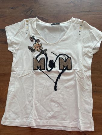 Damen T-Shirt MOS MOSH weiss Grösse S mit Stickerei