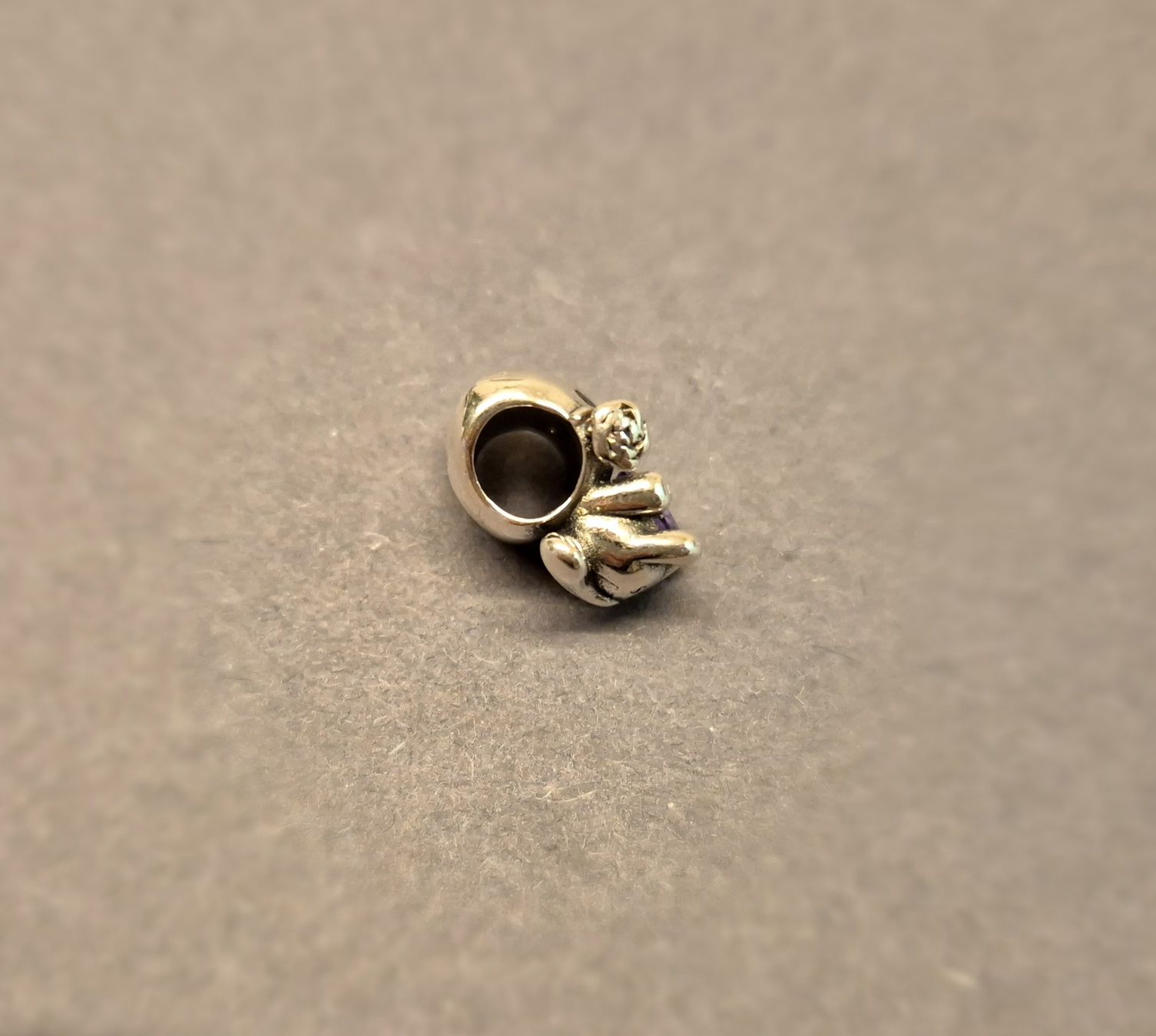 Anhänger: Silber Charm Katze mit Herz Violett +Garantie – Neu (gemäss Beschreibung) aus Rotkreuz von Carbone_Bijou-Shop 1