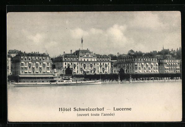 Cartoline postali: Luzern, Hotel Schweizerhof mit Flusspart – Usato da Berlin venduto da bartko-reher