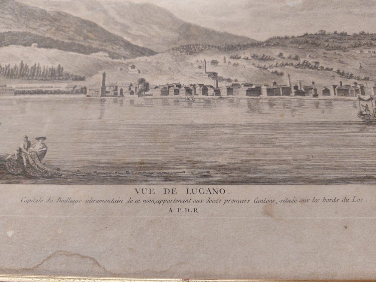 Stiche: "Vue de Lugano" - 1780 – Gebraucht aus Pambio Noranco von Pol69 4
